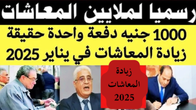 زيادة المعاشات 2025