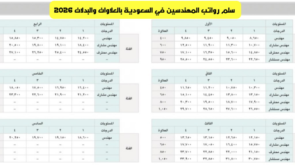 سلم رواتب المهندسين